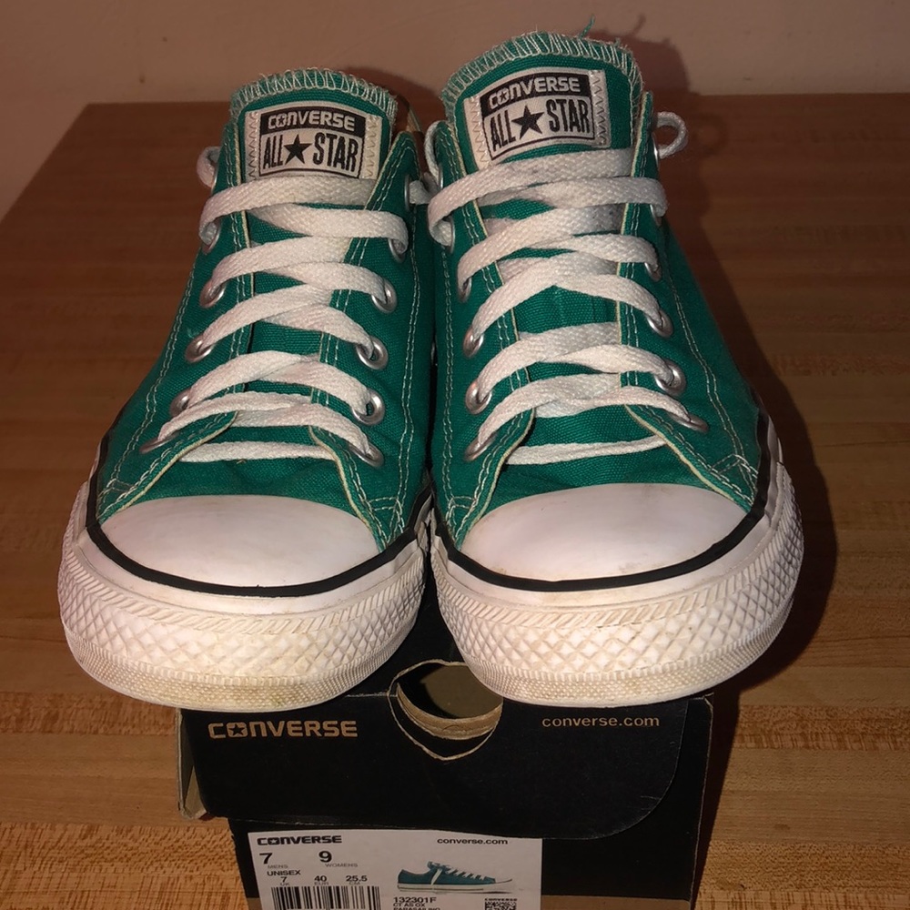 Converse green low tops
